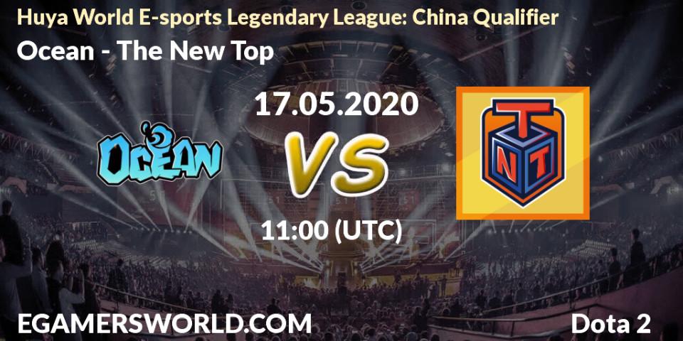 Ocean vs The New Top: Betting TIp, Match Prediction. 17.05.2020 at 12:15. Dota 2, Huya World E-sports Legendary League: China Qualifier