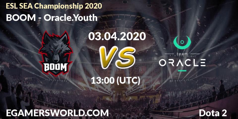 BOOM vs Oracle.Youth: Betting TIp, Match Prediction. 03.04.20. Dota 2, ESL SEA Championship 2020