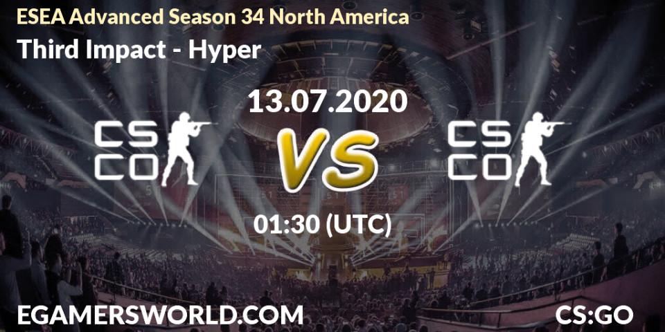Third Impact vs Hyper: Betting TIp, Match Prediction. 14.07.20. CS2 (CS:GO), ESEA Advanced Season 34 North America