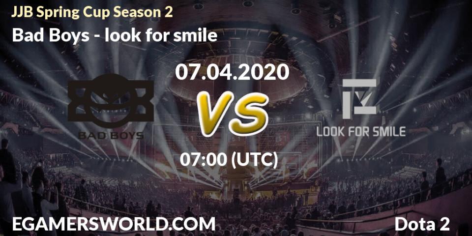 Bad Boys vs look for smile: Betting TIp, Match Prediction. 07.04.20. Dota 2, JJB Spring Cup Season 2