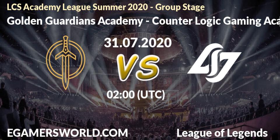 Golden Guardians Academy vs Counter Logic Gaming Academy: Betting TIp, Match Prediction. 31.07.20. LoL, LCS Academy League Summer 2020 - Group Stage