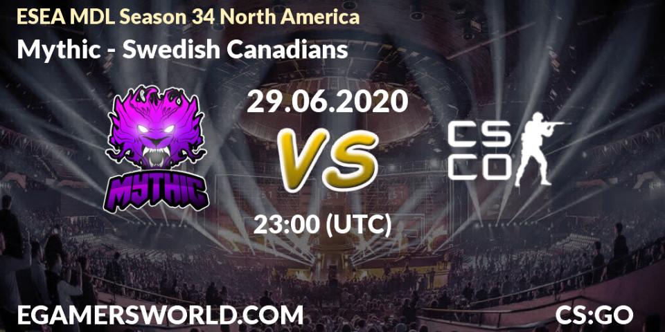 Mythic vs Swedish Canadians: Betting TIp, Match Prediction. 29.06.20. CS2 (CS:GO), ESEA MDL Season 34 North America