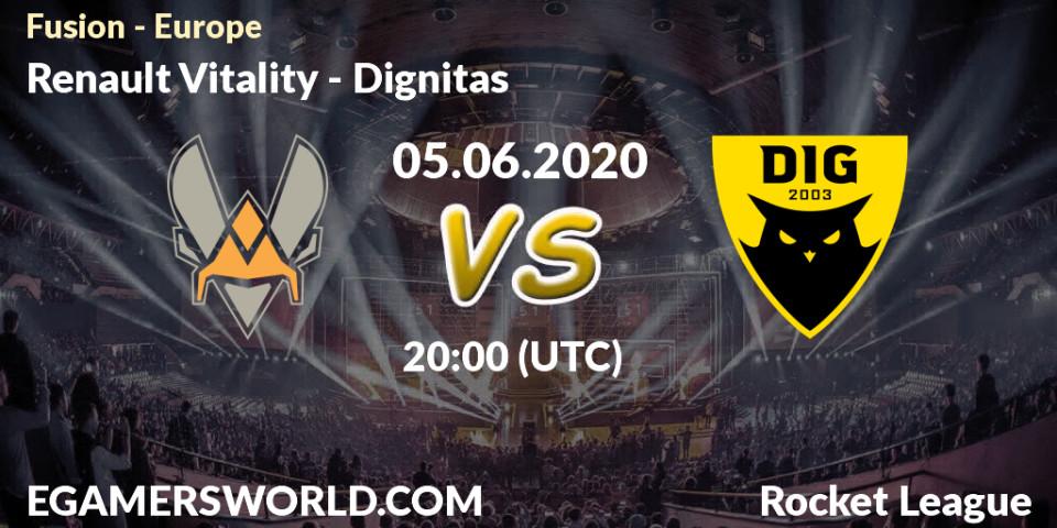 Renault Vitality vs Dignitas: Betting TIp, Match Prediction. 05.06.20. Rocket League, Fusion - Europe