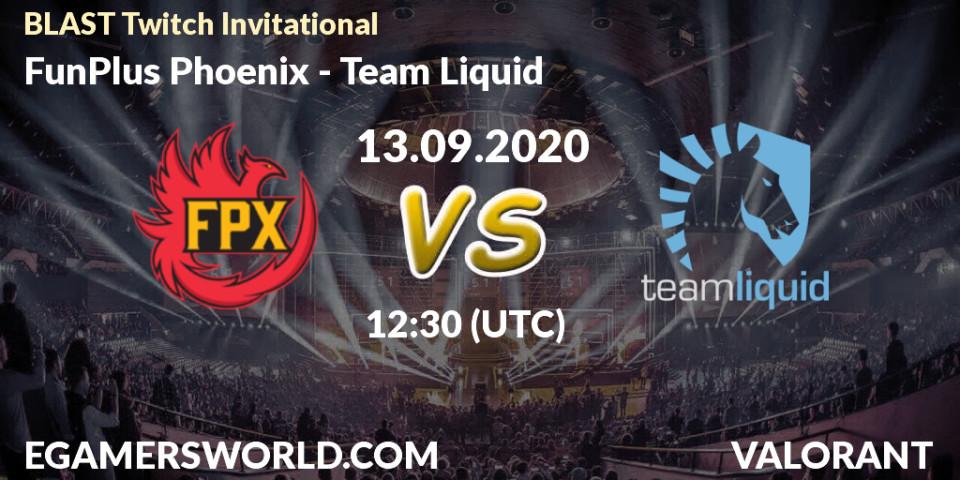 FunPlus Phoenix vs Team Liquid: Betting TIp, Match Prediction. 13.09.20. VALORANT, BLAST Twitch Invitational