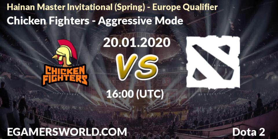 Chicken Fighters vs Aggressive Mode: Betting TIp, Match Prediction. 20.01.20. Dota 2, Hainan Master Invitational (Spring) - Europe Qualifier