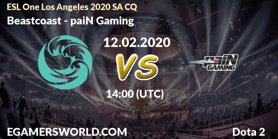 Beastcoast vs paiN Gaming: Betting TIp, Match Prediction. 12.02.20. Dota 2, ESL One Los Angeles 2020 SA CQ