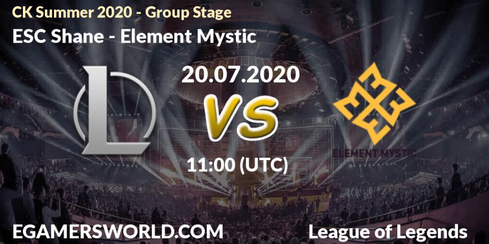 ESC Shane vs Element Mystic: Betting TIp, Match Prediction. 20.07.20. LoL, CK Summer 2020 - Group Stage
