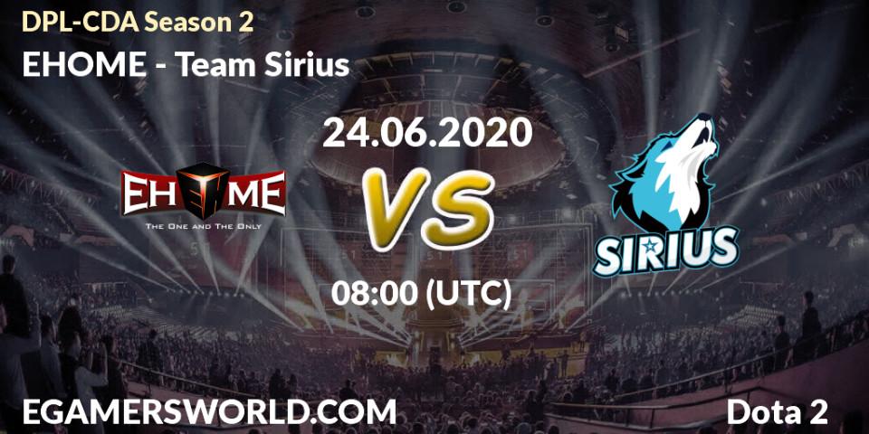 EHOME vs Team Sirius: Betting TIp, Match Prediction. 24.06.20. Dota 2, DPL-CDA Professional League Season 2