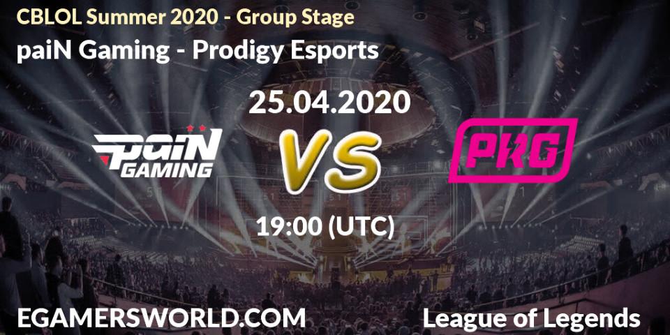paiN Gaming vs Prodigy Esports: Betting TIp, Match Prediction. 25.04.20. LoL, CBLOL Summer 2020 - Group Stage