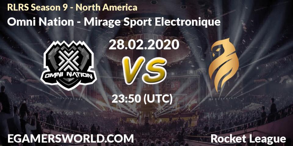 Omni Nation vs Mirage Sport Electronique: Betting TIp, Match Prediction. 28.02.20. Rocket League, RLRS Season 9 - North America