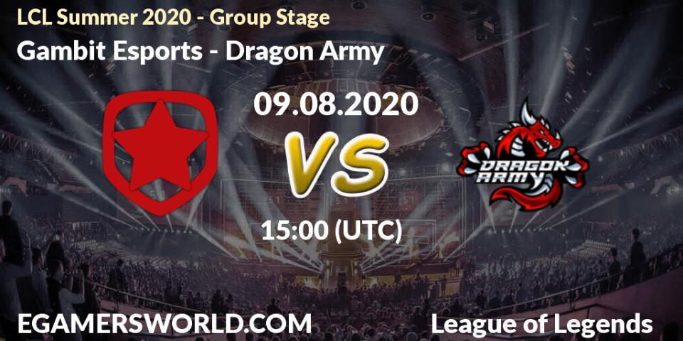 Gambit Esports vs Dragon Army: Betting TIp, Match Prediction. 09.08.20. LoL, LCL Summer 2020 - Group Stage