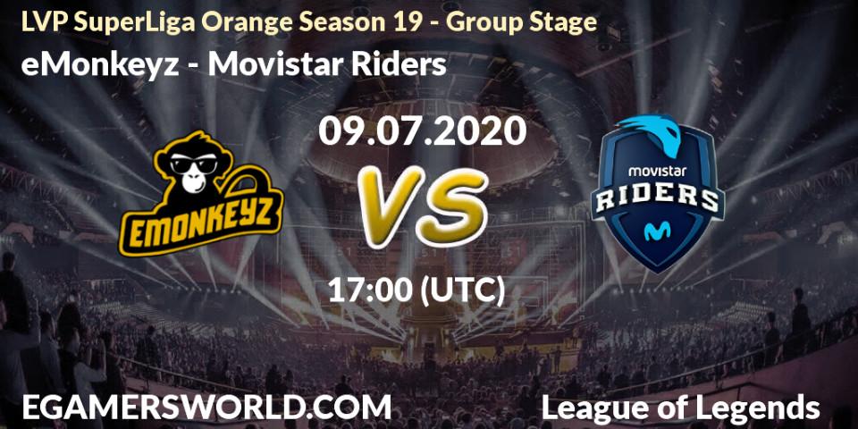 eMonkeyz vs Movistar Riders: Betting TIp, Match Prediction. 09.07.2020 at 17:00. LoL, LVP SuperLiga Orange Season 19 - Group Stage