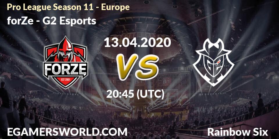 forZe vs G2 Esports: Betting TIp, Match Prediction. 13.04.20. Rainbow Six, Pro League Season 11 - Europe