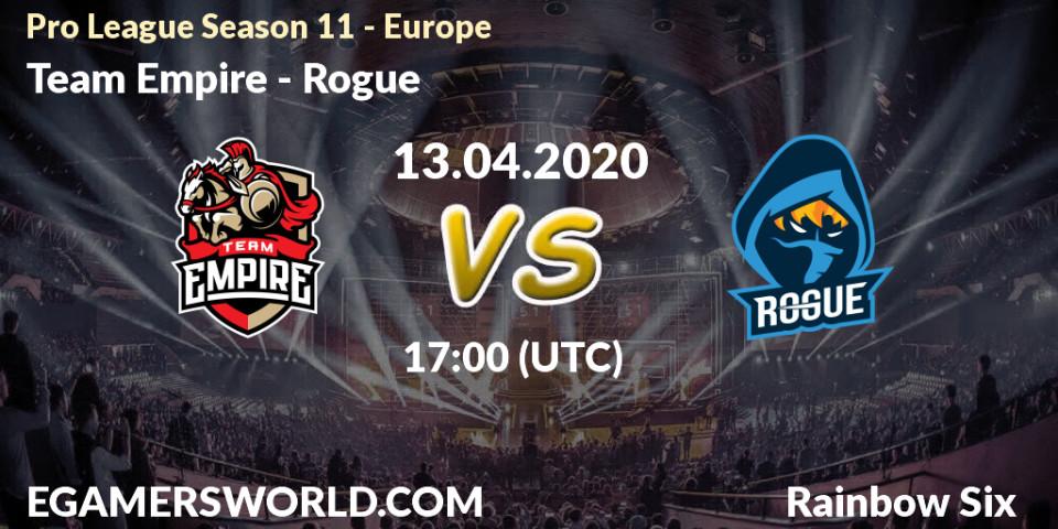 Team Empire vs Rogue: Betting TIp, Match Prediction. 13.04.20. Rainbow Six, Pro League Season 11 - Europe