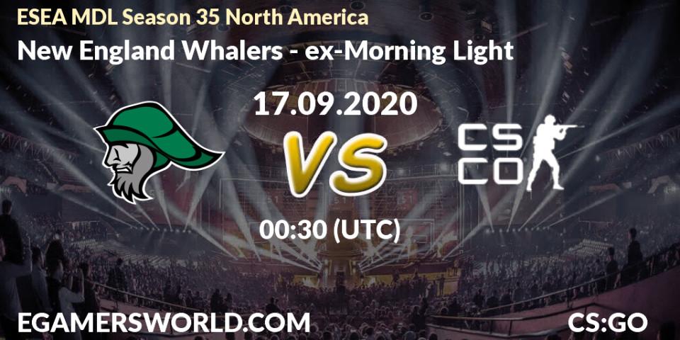 New England Whalers vs ex-Morning Light: Betting TIp, Match Prediction. 17.09.2020 at 00:30. Counter-Strike (CS2), ESEA MDL Season 35 North America