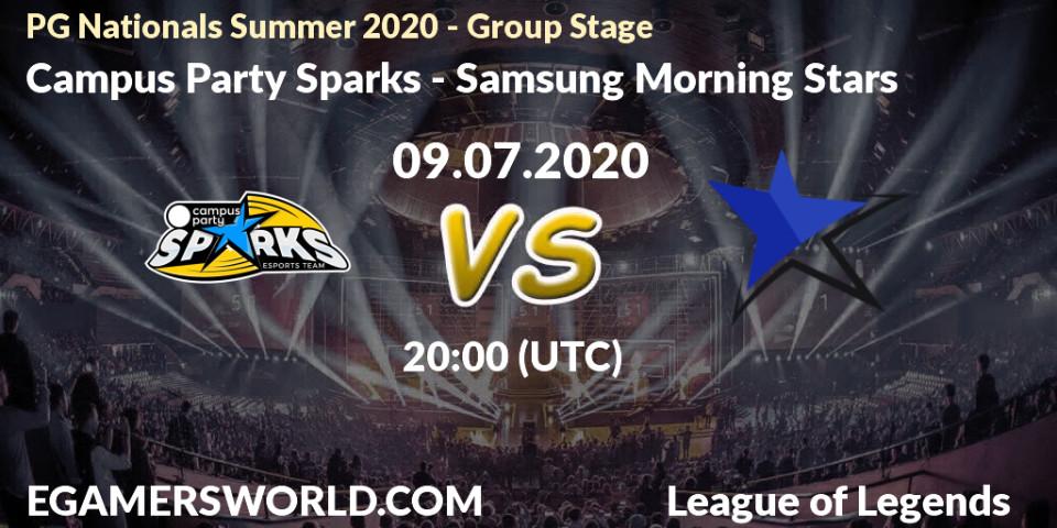 Campus Party Sparks vs Samsung Morning Stars: Betting TIp, Match Prediction. 09.07.20. LoL, PG Nationals Summer 2020 - Group Stage