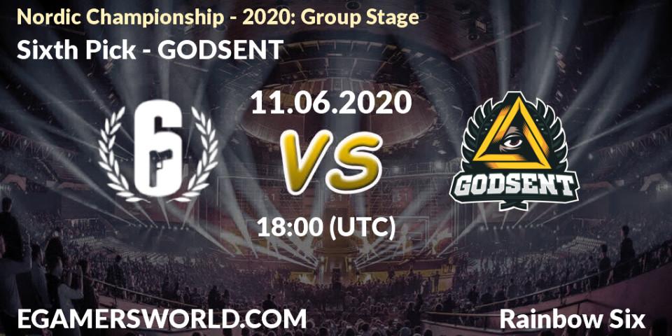 Sixth Pick vs GODSENT: Betting TIp, Match Prediction. 11.06.2020 at 18:00. Rainbow Six, Nordic Championship - 2020: Group Stage