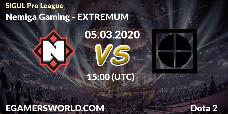 Nemiga Gaming vs EXTREMUM: Betting TIp, Match Prediction. 05.03.2020 at 15:06. Dota 2, SIGUL Pro League