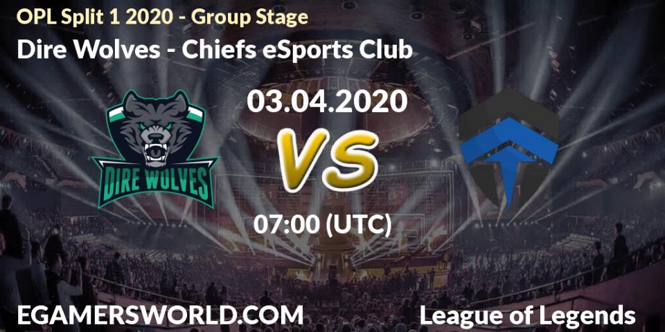 Dire Wolves vs Chiefs eSports Club: Betting TIp, Match Prediction. 03.04.20. LoL, OPL Split 1 2020 - Group Stage