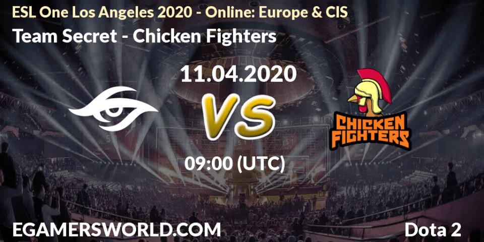 Team Secret vs Chicken Fighters: Betting TIp, Match Prediction. 11.04.2020 at 09:00. Dota 2, ESL One Los Angeles 2020 - Online: Europe & CIS