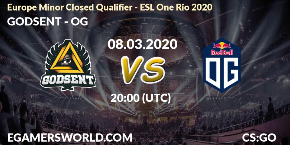 GODSENT vs OG: Betting TIp, Match Prediction. 08.03.20. CS2 (CS:GO), Europe Minor Closed Qualifier - ESL One Rio 2020