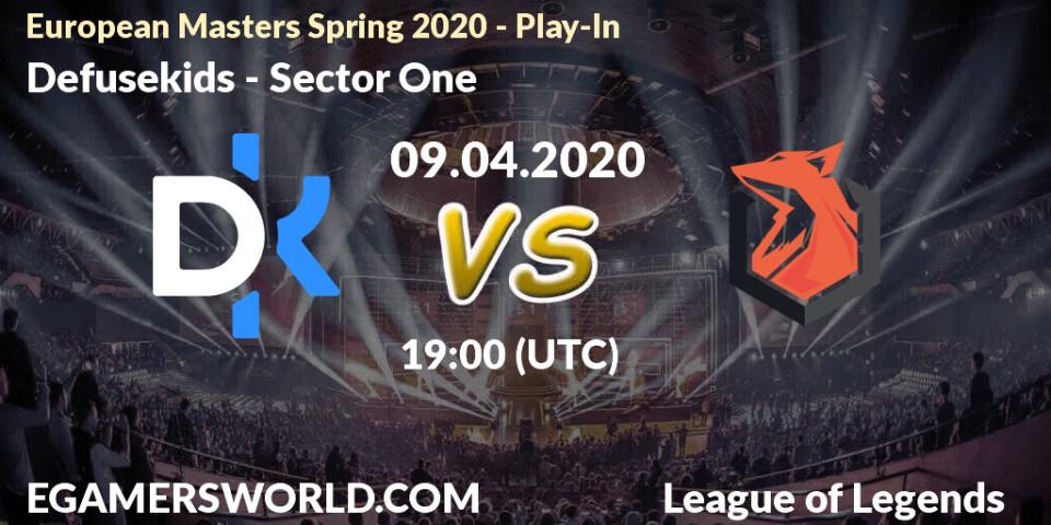 Defusekids vs Sector One: Betting TIp, Match Prediction. 09.04.20. LoL, European Masters Spring 2020 - Play-In