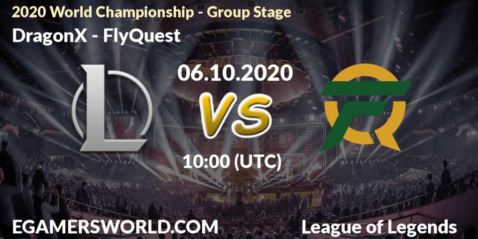 DRX vs FlyQuest: Betting TIp, Match Prediction. 06.10.2020 at 10:00. LoL, 2020 World Championship - Group Stage