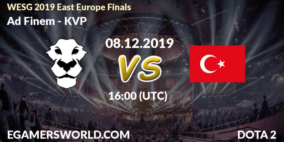 Ad Finem vs KVP: Betting TIp, Match Prediction. 08.12.19. Dota 2, WESG 2019 East Europe Finals