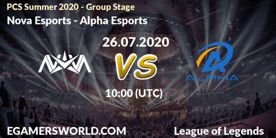Nova Esports vs Alpha Esports: Betting TIp, Match Prediction. 26.07.2020 at 10:00. LoL, PCS Summer 2020 - Group Stage
