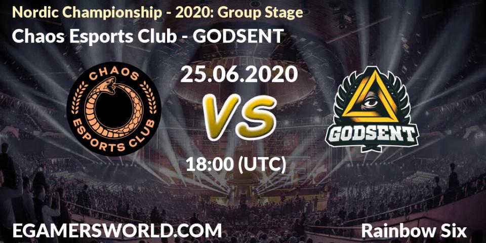 Chaos Esports Club vs GODSENT: Betting TIp, Match Prediction. 25.06.2020 at 18:00. Rainbow Six, Nordic Championship - 2020: Group Stage