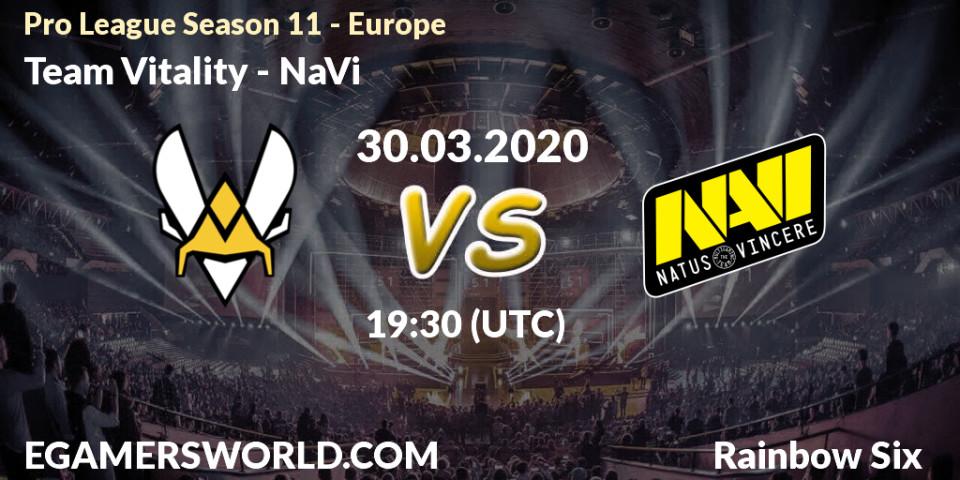Team Vitality vs NaVi: Betting TIp, Match Prediction. 30.03.20. Rainbow Six, Pro League Season 11 - Europe