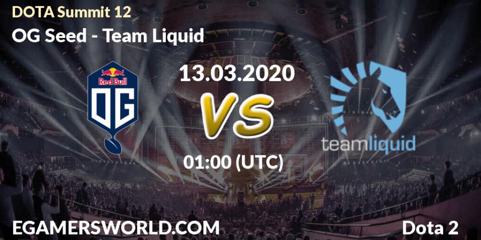 OG Seed vs Team Liquid: Betting TIp, Match Prediction. 12.03.2020 at 23:46. Dota 2, DOTA Summit 12