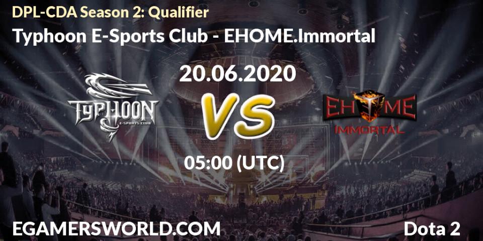 Typhoon E-Sports Club vs EHOME.Immortal: Betting TIp, Match Prediction. 20.06.20. Dota 2, DPL-CDA Professional League Season 2: Qualifier