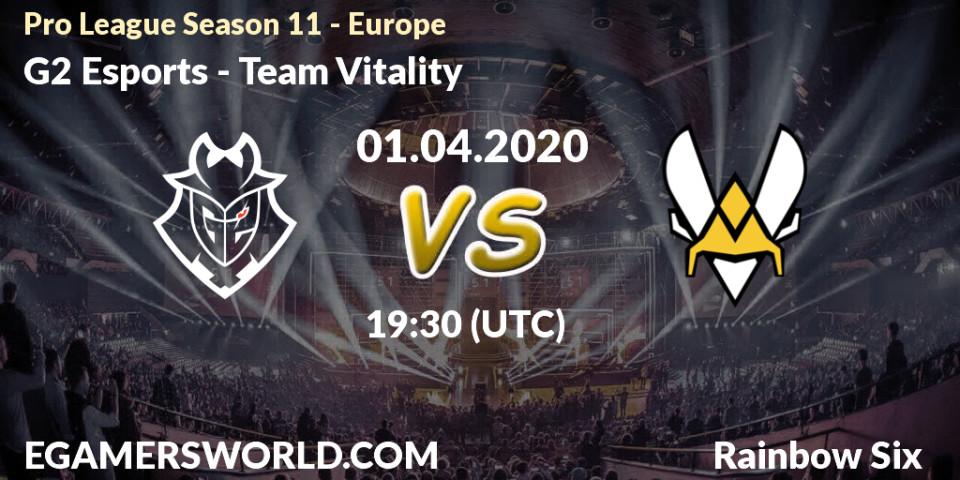 G2 Esports vs Team Vitality: Betting TIp, Match Prediction. 01.04.20. Rainbow Six, Pro League Season 11 - Europe