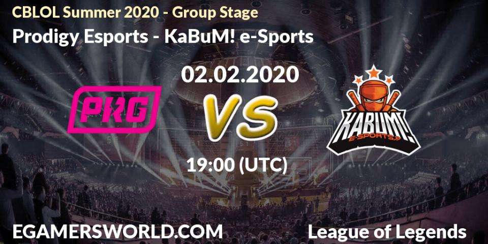 Prodigy Esports vs KaBuM! e-Sports: Betting TIp, Match Prediction. 02.02.20. LoL, CBLOL Summer 2020 - Group Stage