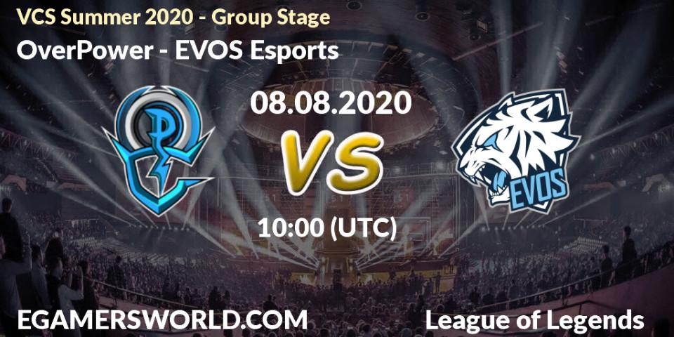 OverPower vs EVOS Esports: Betting TIp, Match Prediction. 08.08.20. LoL, VCS Summer 2020 - Group Stage