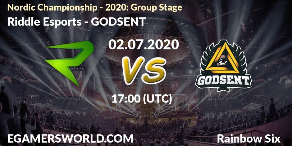 Riddle Esports vs GODSENT: Betting TIp, Match Prediction. 02.07.2020 at 17:00. Rainbow Six, Nordic Championship - 2020: Group Stage