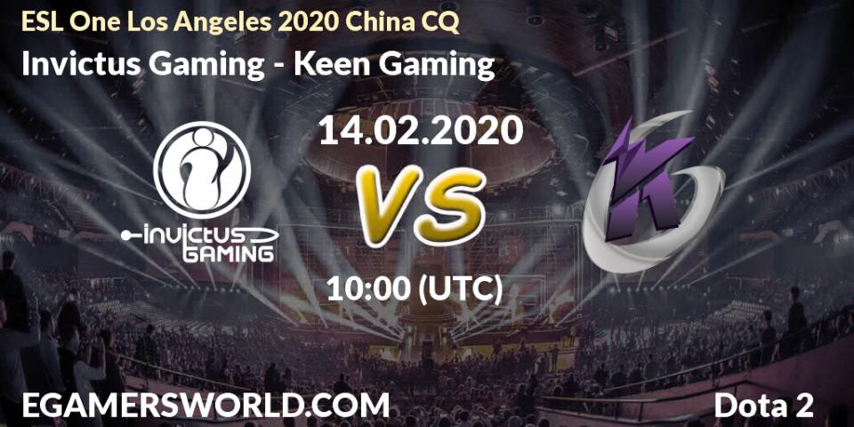 Invictus Gaming vs Keen Gaming: Betting TIp, Match Prediction. 14.02.20. Dota 2, ESL One Los Angeles 2020 China CQ