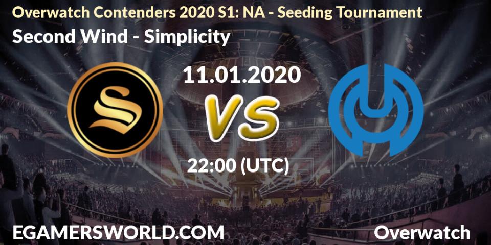Second Wind vs Simplicity: Betting TIp, Match Prediction. 11.01.20. Overwatch, Overwatch Contenders 2020 S1: NA - Seeding Tournament