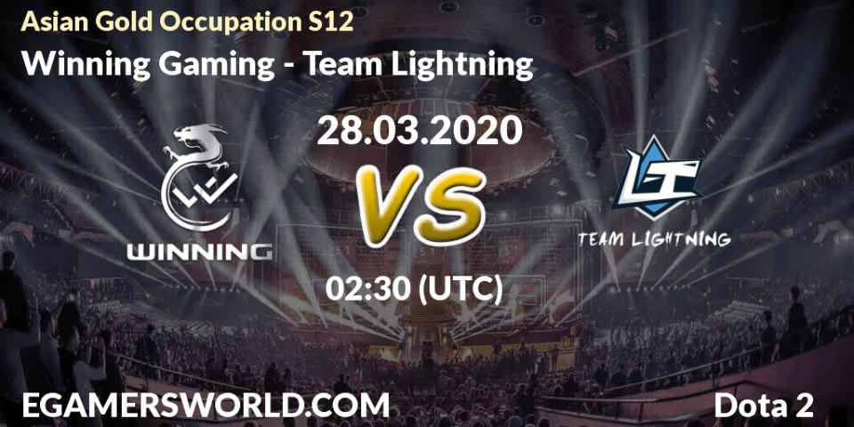 Winning Gaming vs Team Lightning: Betting TIp, Match Prediction. 28.03.20. Dota 2, Asian Gold Occupation S12