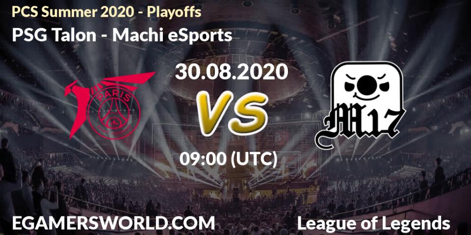 PSG Talon vs Machi eSports: Betting TIp, Match Prediction. 30.08.2020 at 11:11. LoL, PCS Summer 2020 - Playoffs
