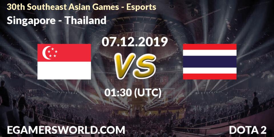 Singapore vs Thailand: Betting TIp, Match Prediction. 07.12.2019 at 01:30. Dota 2, 30th Southeast Asian Games - Esports