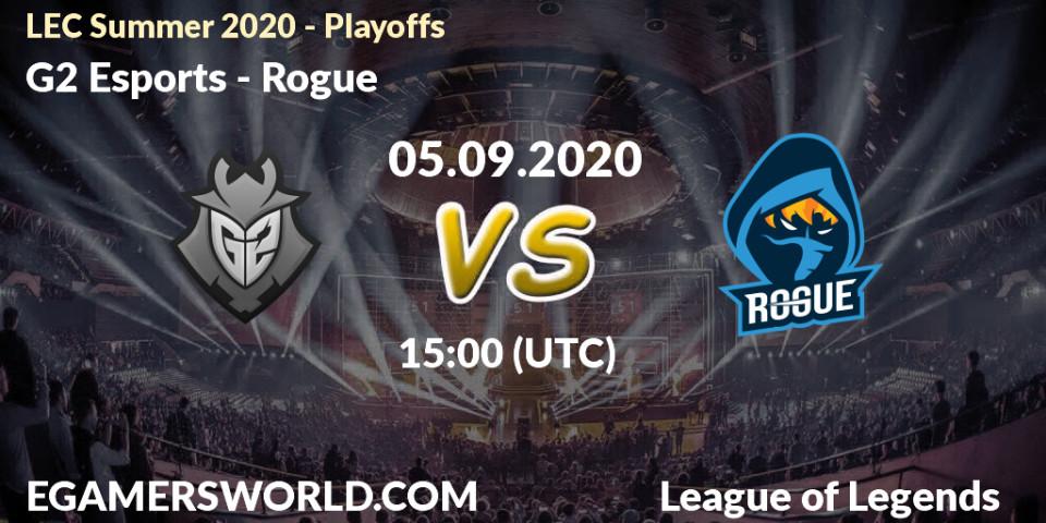 G2 Esports vs Rogue: Betting TIp, Match Prediction. 05.09.20. LoL, LEC Summer 2020 - Playoffs