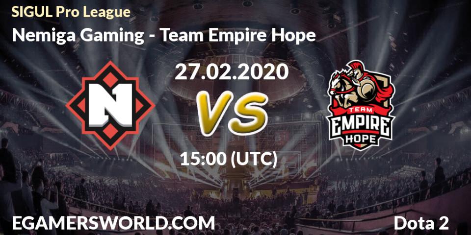 Nemiga Gaming vs Team Empire Hope: Betting TIp, Match Prediction. 27.02.20. Dota 2, SIGUL Pro League