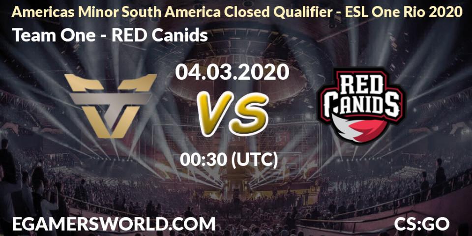 Team One vs RED Canids: Betting TIp, Match Prediction. 04.03.20. CS2 (CS:GO), Americas Minor South America Closed Qualifier - ESL One Rio 2020