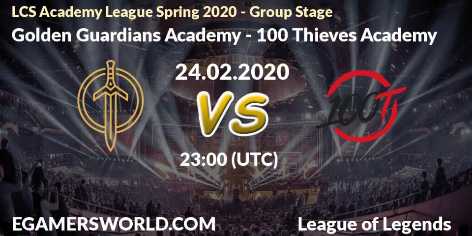 Golden Guardians Academy vs 100 Thieves Academy: Betting TIp, Match Prediction. 24.02.20. LoL, LCS Academy League Spring 2020 - Group Stage