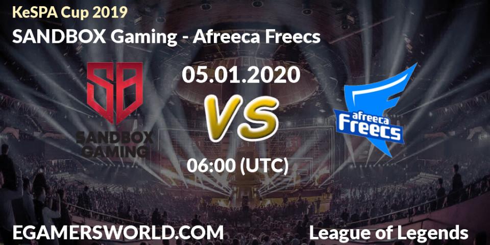 SANDBOX Gaming vs Afreeca Freecs: Betting TIp, Match Prediction. 05.01.20. LoL, KeSPA Cup 2019