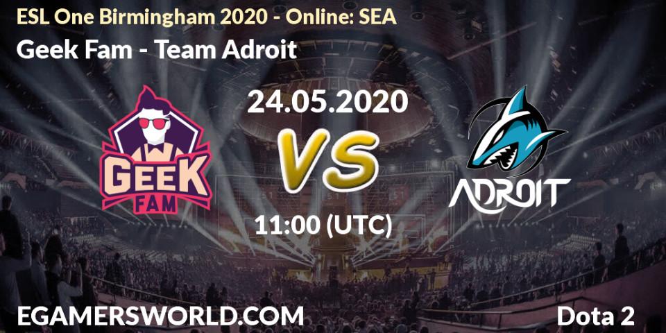 Geek Fam vs Team Adroit: Betting TIp, Match Prediction. 24.05.2020 at 10:25. Dota 2, ESL One Birmingham 2020 - Online: SEA