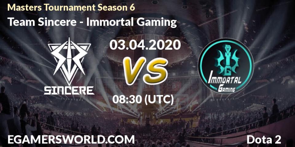 Team Sincere vs Immortal Gaming: Betting TIp, Match Prediction. 03.04.20. Dota 2, Masters Tournament Season 6