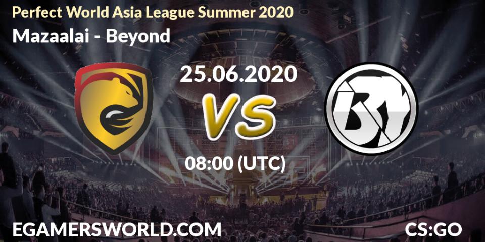 Mazaalai vs Beyond: Betting TIp, Match Prediction. 25.06.20. CS2 (CS:GO), Perfect World Asia League Summer 2020
